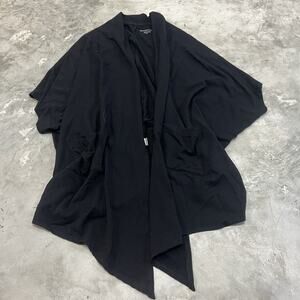 Beyond Yoga Sweater M/L Brushed Up Easy Rider Origami Open Front Cardigan Black